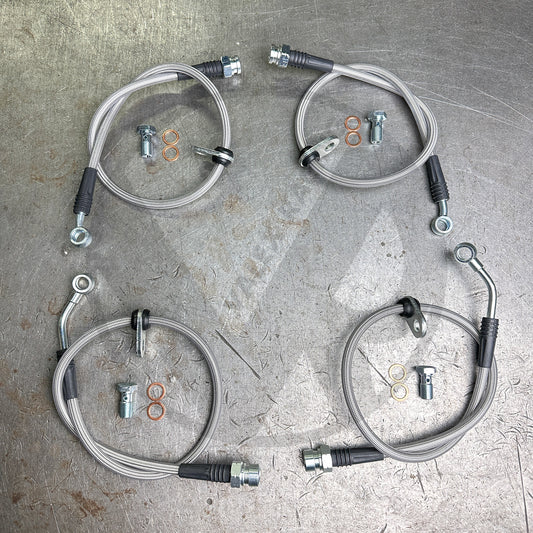 Stainless Steel Braided Front Rear Brake Lines Upgrade For 17-20 Honda Civic Si
