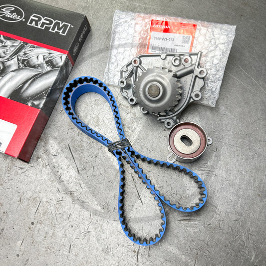 Gates Racing TRB Timing Belt / Honda OEM Water Pump / OEM Tensioner Kit for Honda Acura B Series