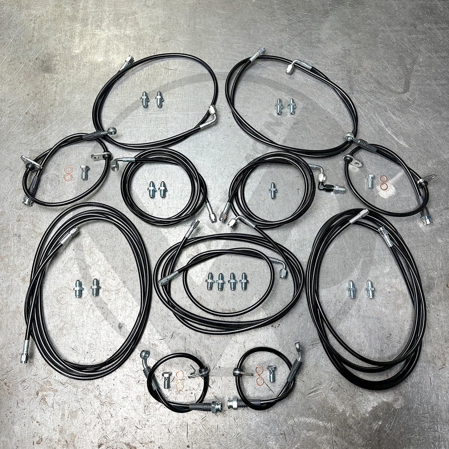 Complete Front & Rear Brake Line Replacement Kit 94-01 Acura Integra DC2 W/ ABS (Black)