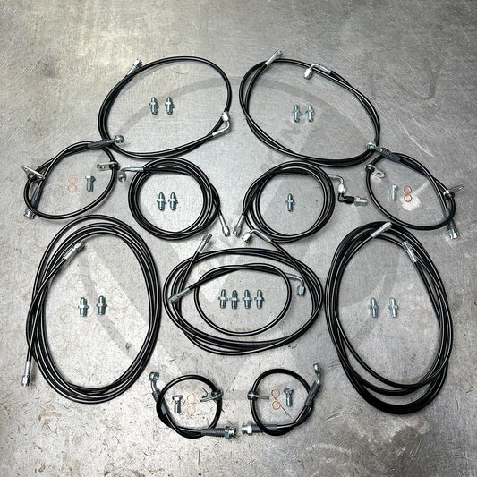 Complete Front & Rear Brake Line Replacement Kit 94-01 Acura Integra DC2 W/ ABS (Black)