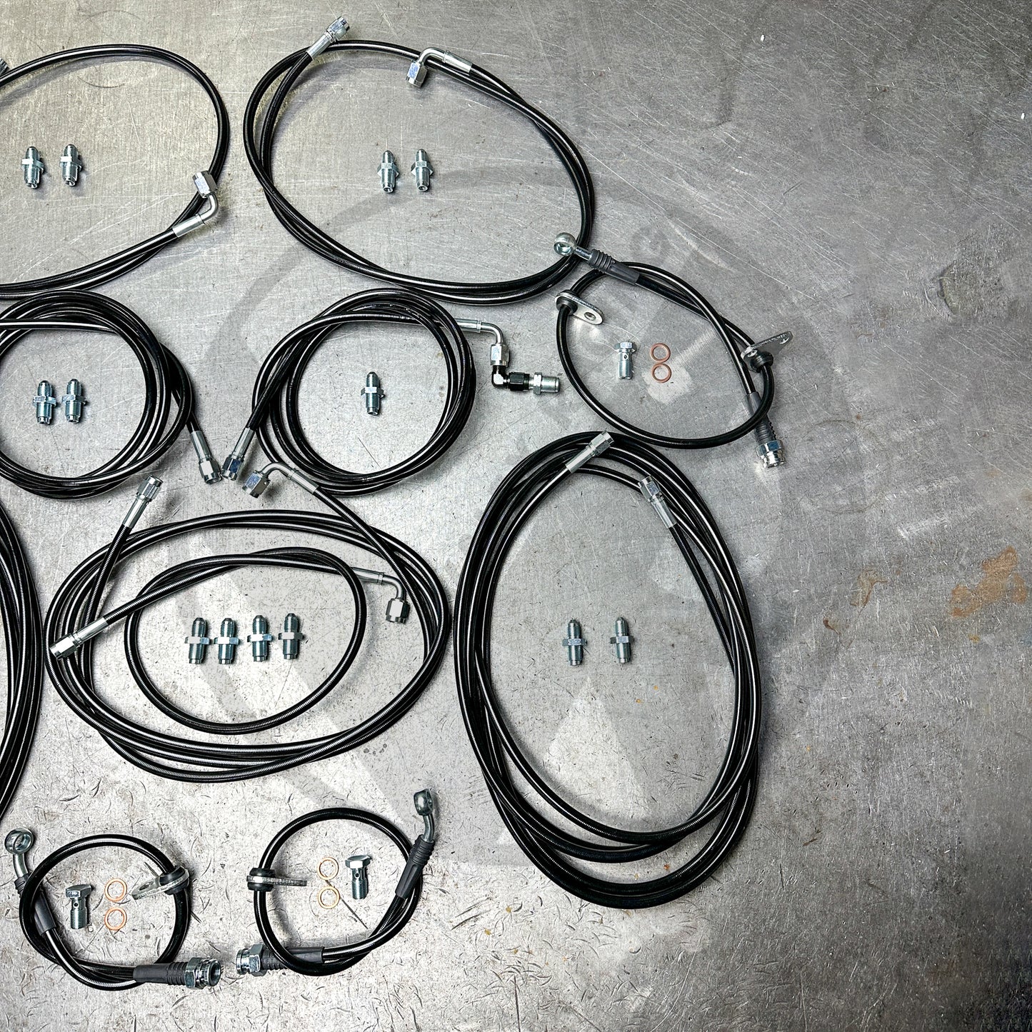 Complete Front & Rear Brake Line Replacement Kit 94-01 Acura Integra DC2 W/ ABS (Black)