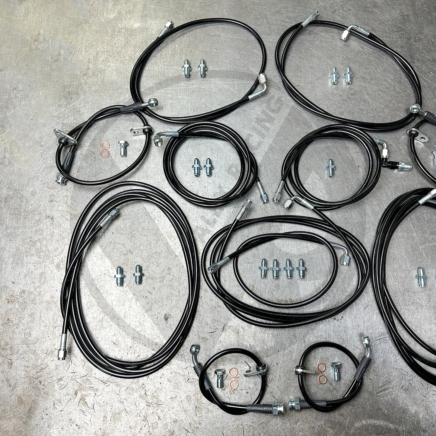 Complete Front & Rear Brake Line Replacement Kit 94-01 Acura Integra DC2 W/ ABS (Black)