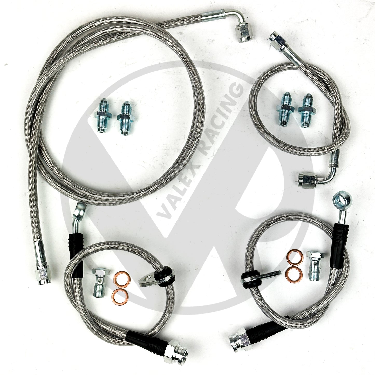 Complete Stainless Front Brake Line Replacement Kit 88-91 Honda Civic / CRX EF