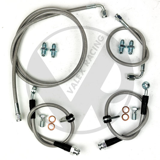 Complete Stainless Front Brake Line Replacement Kit 88-91 Honda Civic / CRX EF