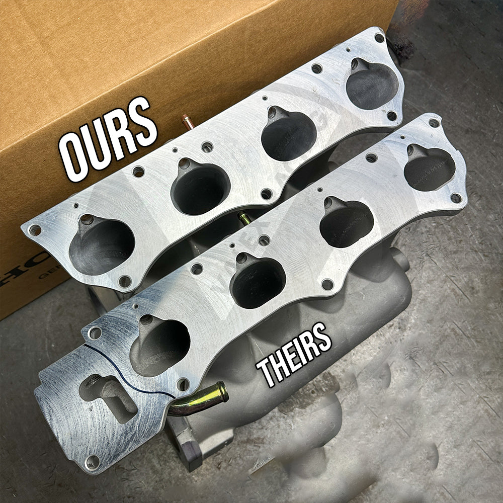 RBC Pro Clipped Ported Manifold K20 K24 Swap w Dual Pattern 70mm Blox Throttle Body (Stage 2)