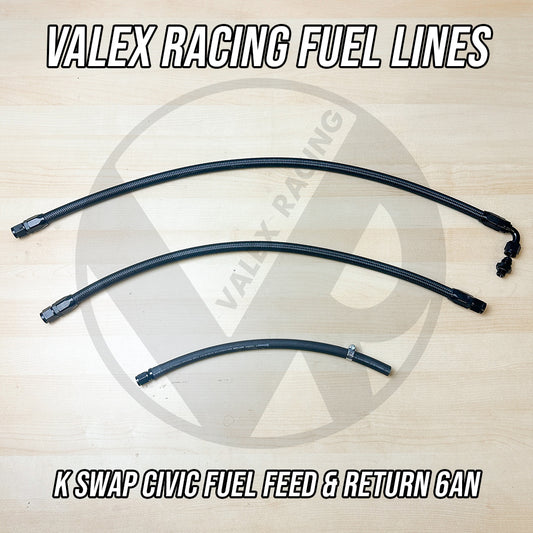 K Swap -6AN Black Fuel Line Kit with K20 / K24 for Honda Civic Acura Integra EG EK DC