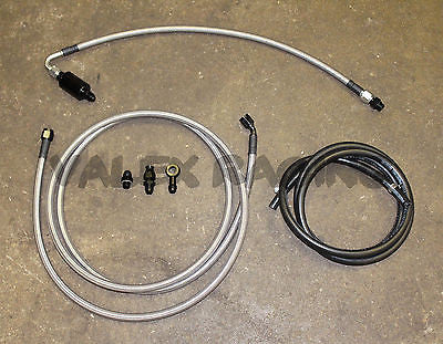 92-95 Civic Tucked Stainless Steel Complete Fuel Line System -6 Silver