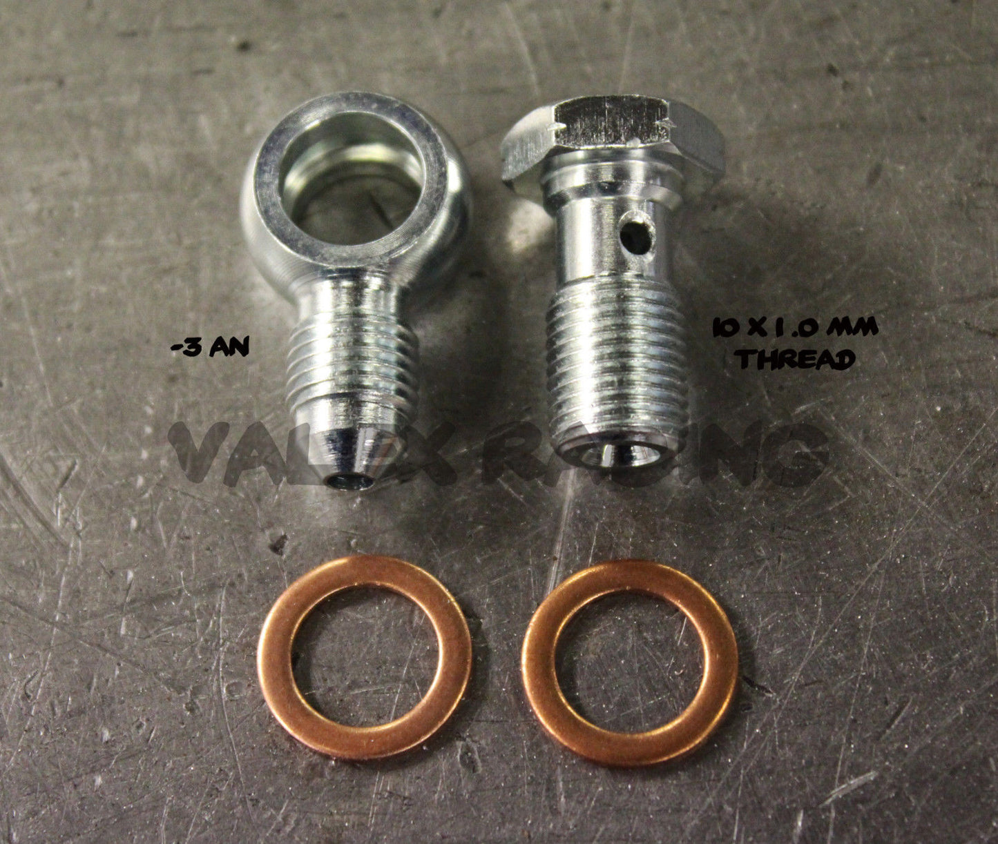 1 Steel Banjo Bolt Fittings M10 x 1.0 (Metric 10mm) to 3AN -3 AN3