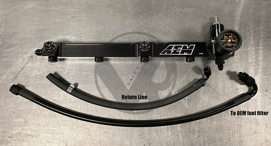 AEM Fuel Rail / Regulator / Fuel Line / Gauge Package for Honda Prelude H22 H2B