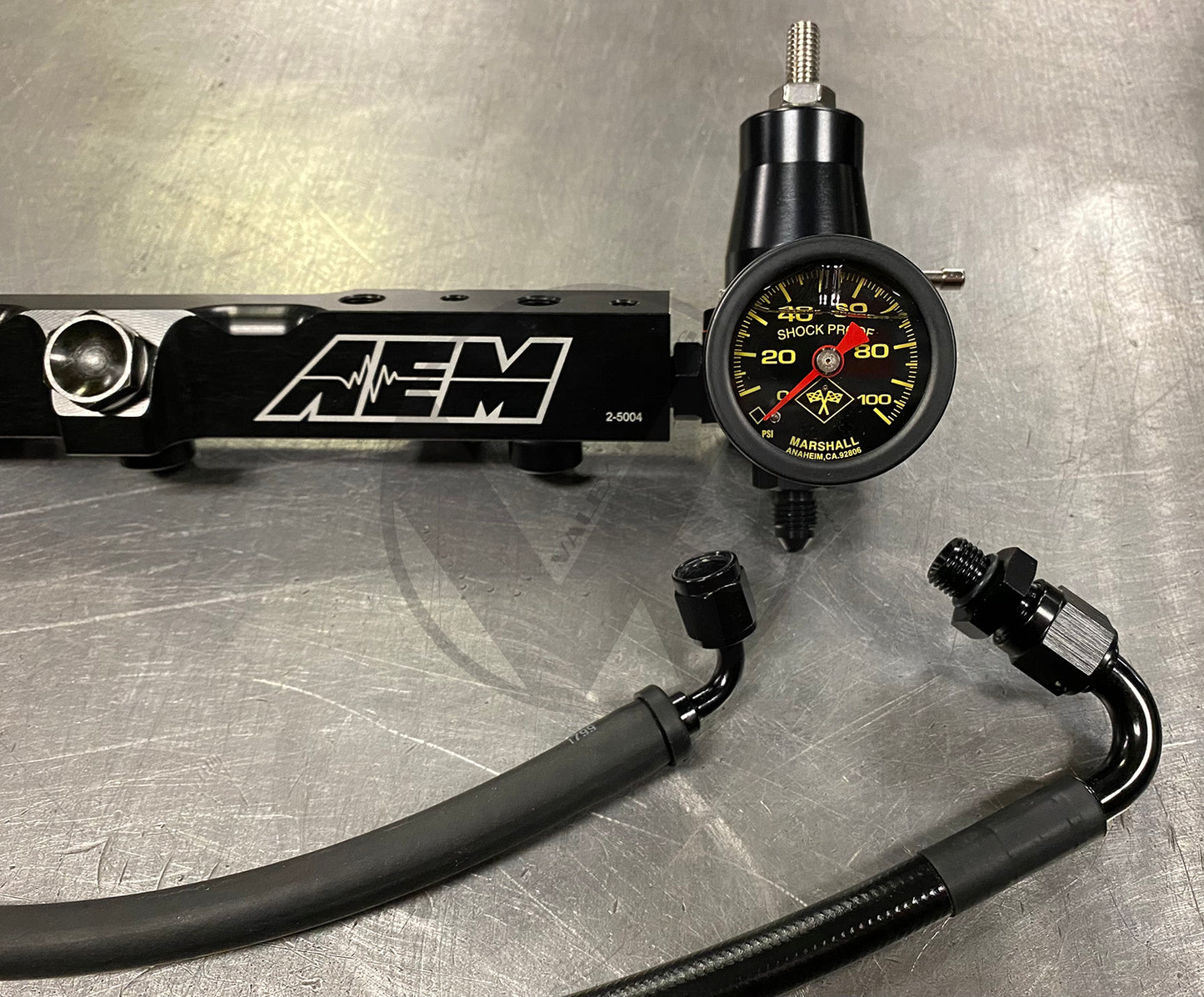 AEM Fuel Rail / Regulator / Fuel Line / Gauge Package for Honda Prelude H22 H2B