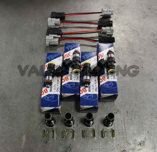 Bosch EV14 2200cc Fuel Injectors Set For Honda Acura B Series with Adapters and Clips - E85 Compatible