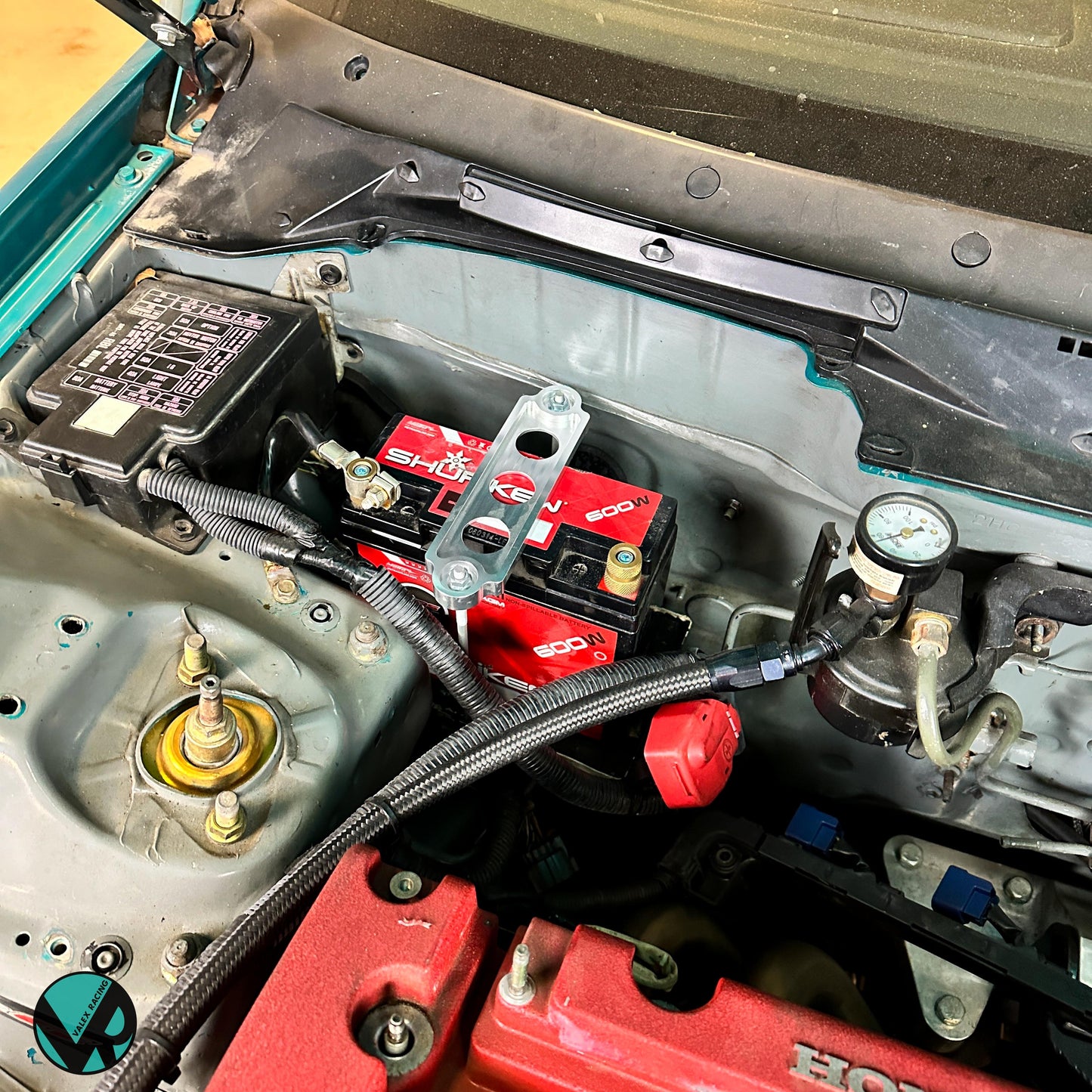 Billet Battery Tie Down & Rod Stay Kit For Odyssey and Other Half Size Batteries 92-00 Honda Civic 94-01 Acura Integra