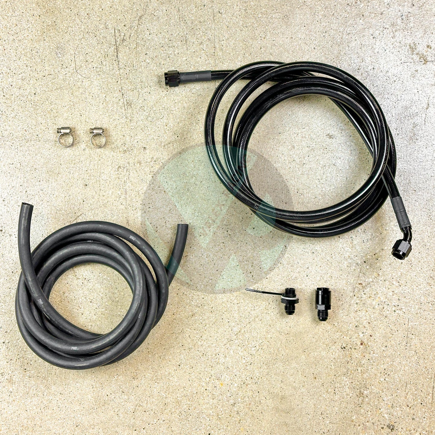 96-00 Civic Black Replacement Stainless Steel Fuel Feed Line & Rubber Return