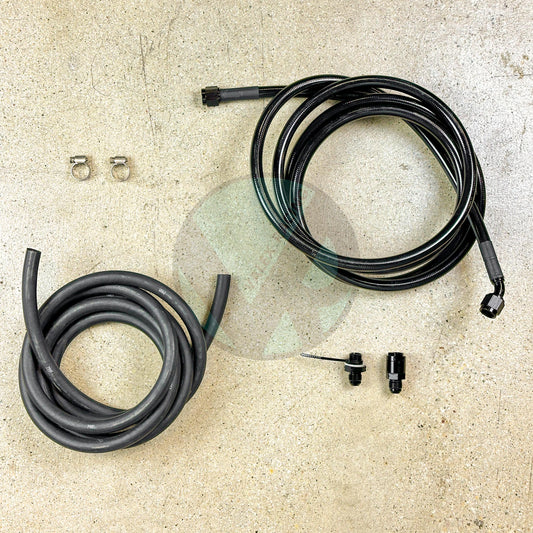 96-00 Civic Black Replacement Stainless Steel Fuel Feed Line & Rubber Return