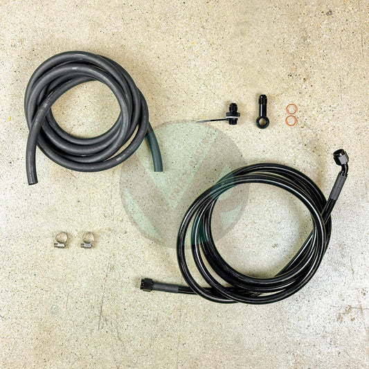 94-01 Acura Integra Black Replacement Stainless Steel Fuel Feed Line & Rubber Return