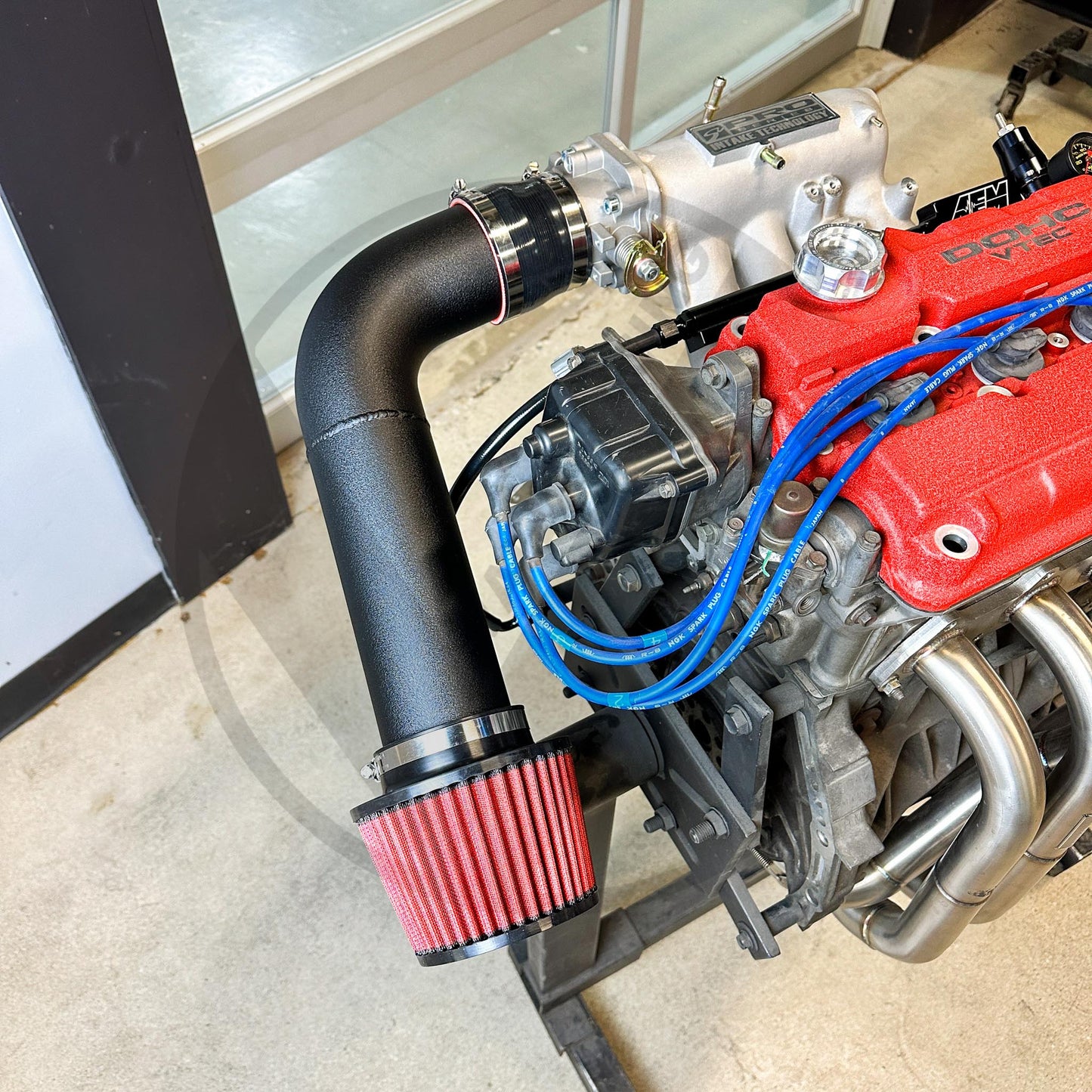 Honda/Acura 3.5" Intake System with Racing Air Filter Black B D H Swap