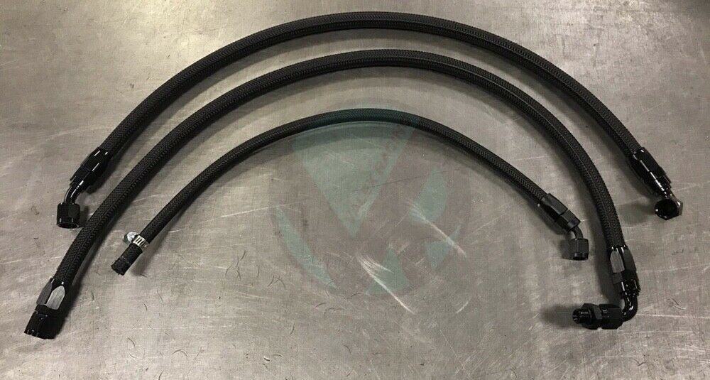 K Swap -6AN Black Fuel Lines for -8AN Regulator with K20 / K24 for Honda Civic Acura Integra EG EK DC