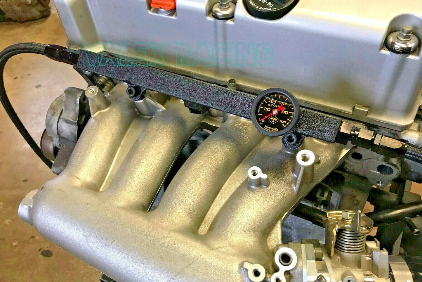 K Series / K Swap 6AN Wrinkle Black Fuel System / Rail for Honda Civic Integra EG EK DC