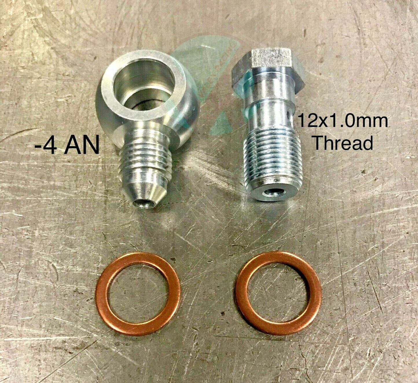 2 Steel Banjo Bolt Fittings M12 x 1.0 (Metric 12mm) to 3AN -3 AN3 PAIR