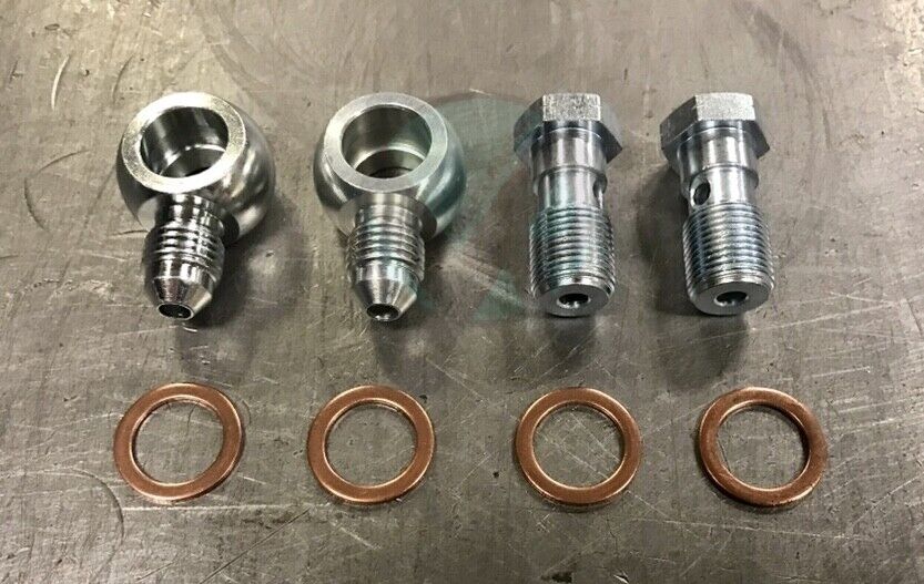 2 Steel Banjo Bolt Fittings M12 x 1.0 (Metric 12mm) to 3AN -3 AN3 PAIR