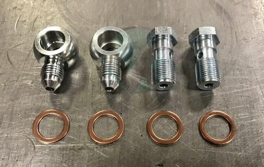 2 Steel Banjo Bolt Fittings M12 x 1.0 (Metric 12mm) to 3AN -3 AN3 PAIR