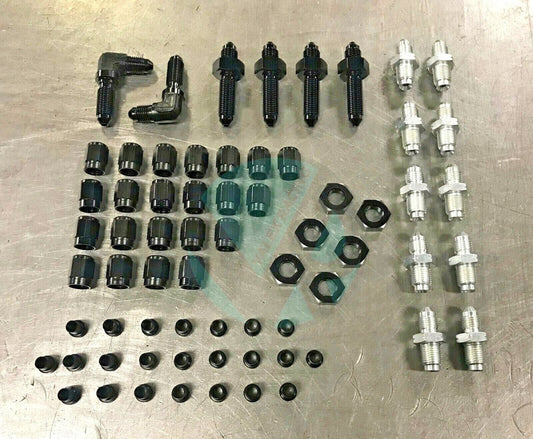 Brake Line Tuck Kit Black (Fittings Only) For Honda 88-00 Acura Integra 90-01